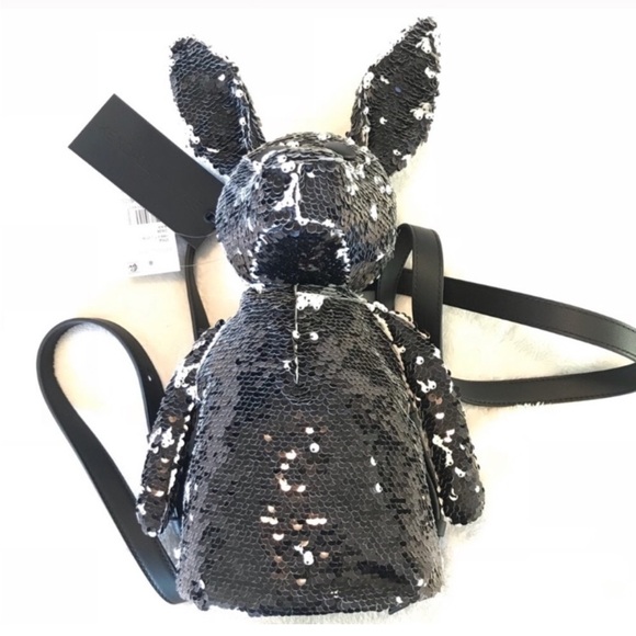 Kendall & Kylie Black Sequin Normie Dog Backpack RARE - Picture 4 of 8